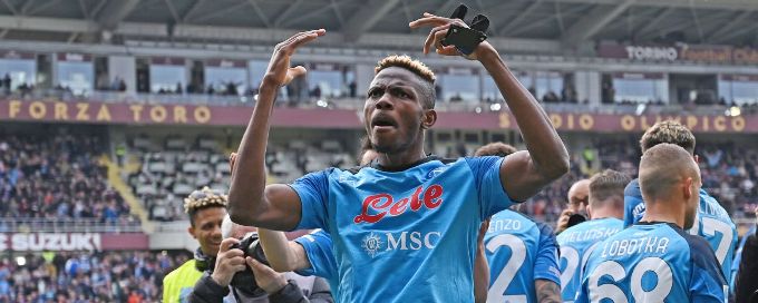 Victor Osimhen double helps Napoli win 4-0 at Torino to continue title charge