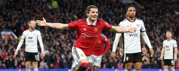 Man United overcome 9-man Fulham with chaotic comeback to reach FA Cup semifinals