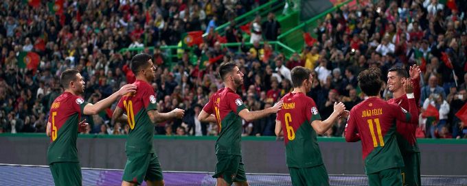 Portugal win as Ronaldo nets twice in milestone appearance