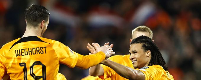 Ake double helps Netherlands overcome 10-man Gibraltar in hard-fought win