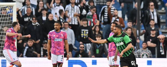 Juventus stumble again in Serie A with loss to Sassuolo
