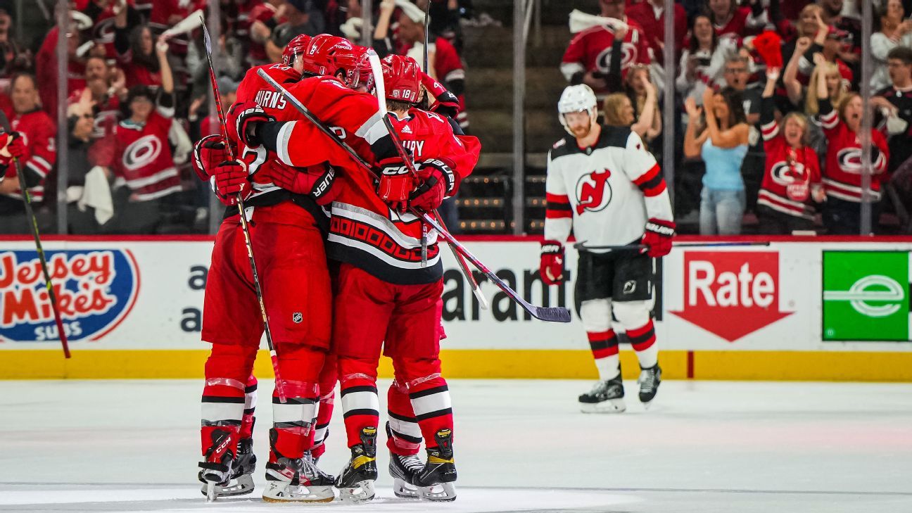 Hurricanes top Devils in OT, onto conference final