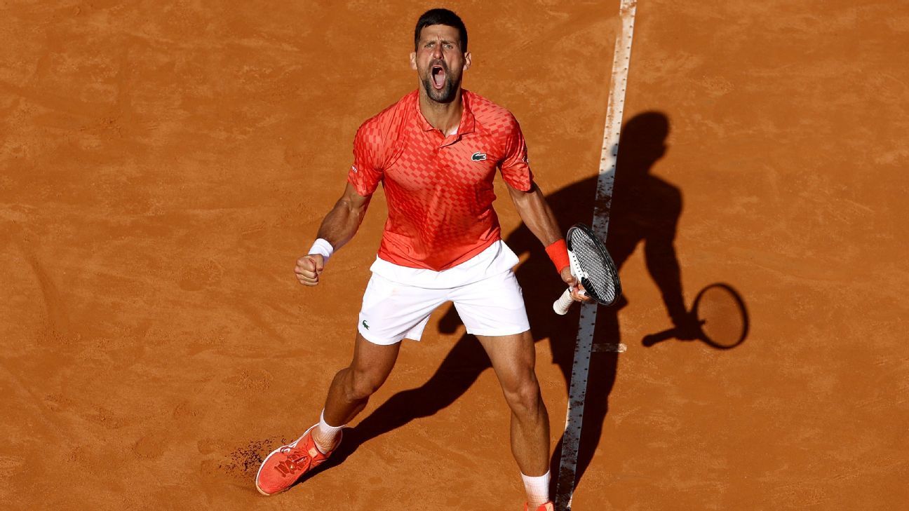 Novak Djokovic avance malgré les difficultés du deuxième set à Rome