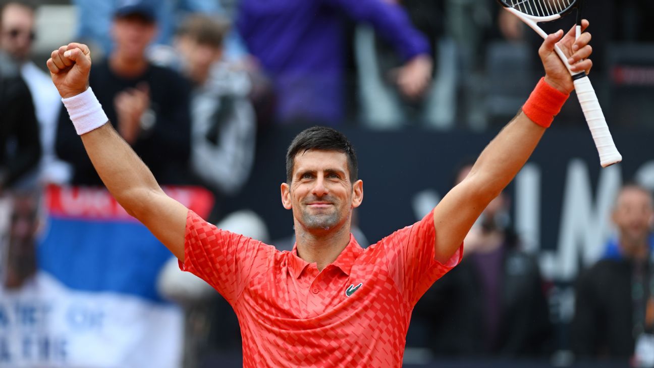 Novak Djokovic atteint son 17e quart de finale consécutif de l’Open d’Italie