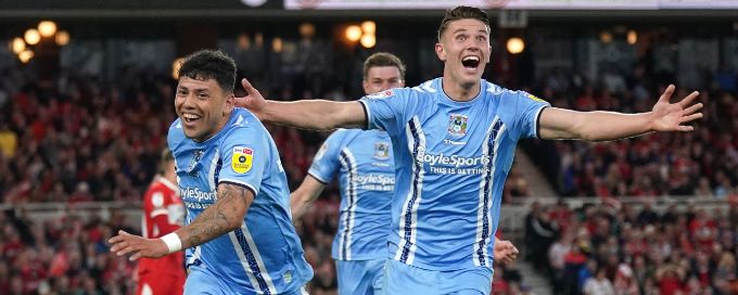 Coventry edge Middlesbrough to reach Championship playoff final
