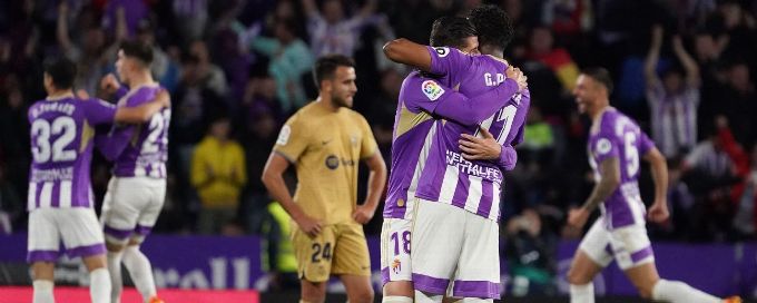 Champions Barcelona beaten by drop candidates Real Valladolid