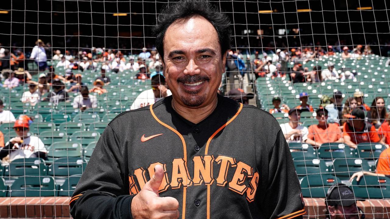 Hugo Sanchez threw the first ball in the Giants’ game against the Orioles