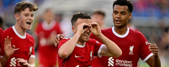 Late Jota double gives Liverpool win in preseason opener