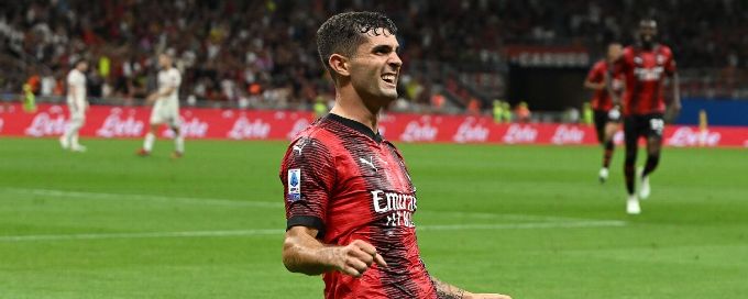 Pulisic scores 2nd goal in 2 games for Milan in win over Torino