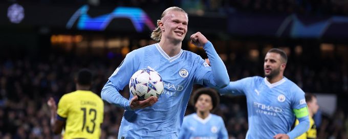 Haaland double helps Man City to Champions League last 16