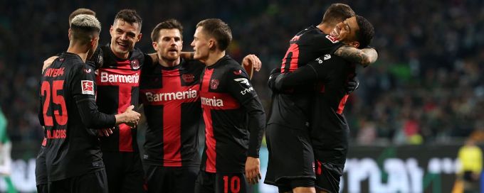 Bayer Leverkusen back on top with 3-0 win at Werder Bremen