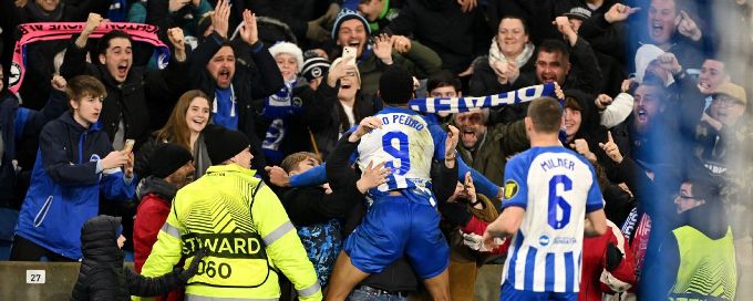 Pedro gives Brighton win over Marseille, top spot in Europa League group