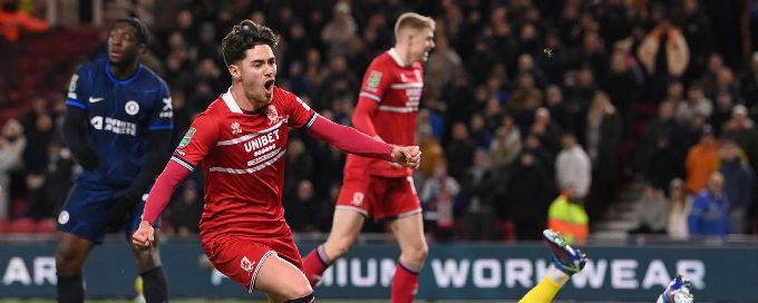 Middlesbrough shock Chelsea in Carabao Cup semifinal first leg