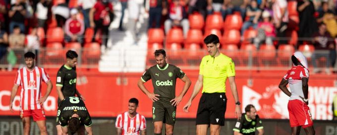 Leaders Girona frustrated by bottom side Almeria in goalless draw