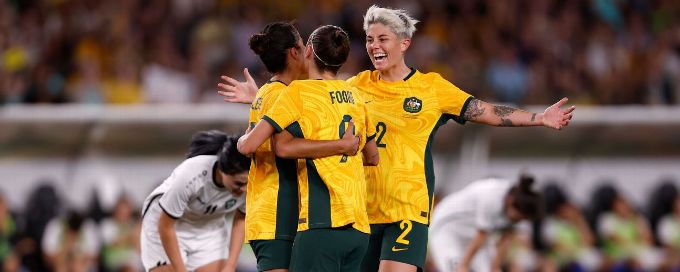 Matildas crush Uzbekistan to cruise into Olympics