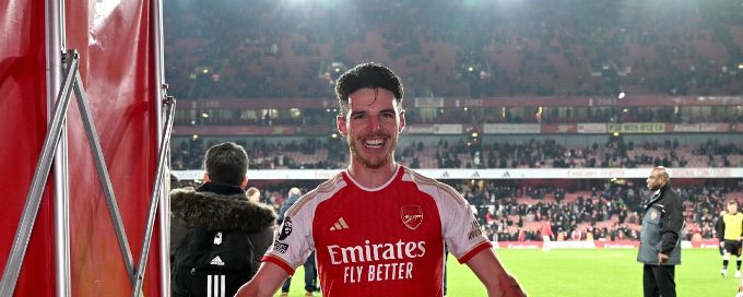 Arsenal's Rice on taking set pieces, scoring goals and form