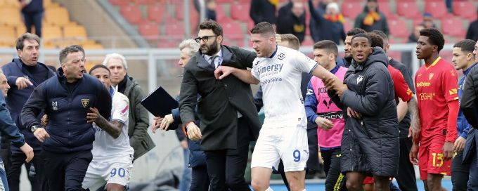 Serie A game marred as Lecce coach head-butts Verona striker