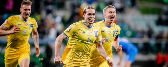 Mudryk nets Ukraine winner to qualify for Euro 2024