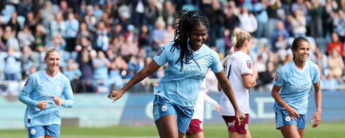 WSL: Man City thump West Ham, Arsenal down Leicester at Emirates