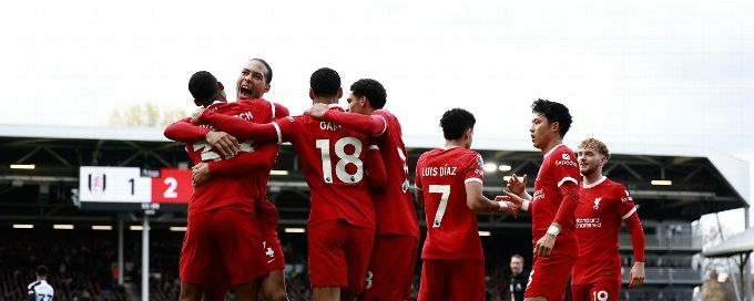Liverpool beat Fulham to climb level with Arsenal ahead of Man City