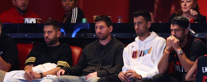 Lionel Messi, Inter Miami stars watch Miami Heat NBA game