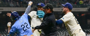 Four suspended for roles in Brewers-Rays brawl