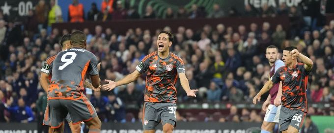 El Kaabi hat-trick hands Olympiakos upset away win at Aston Villa