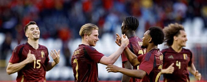 Belgium's De Bruyne celebrates 100 caps with goal in win over Montenegro