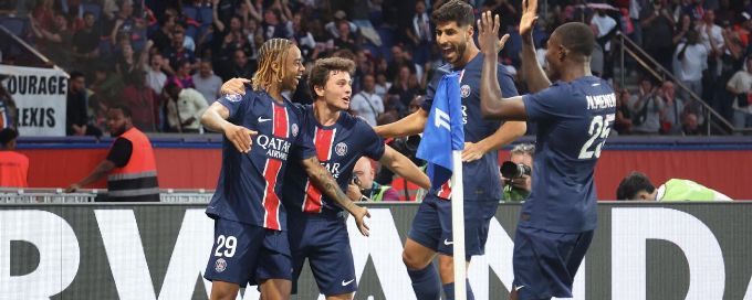 PSG thrash Montpellier 6-0 with Barcola double