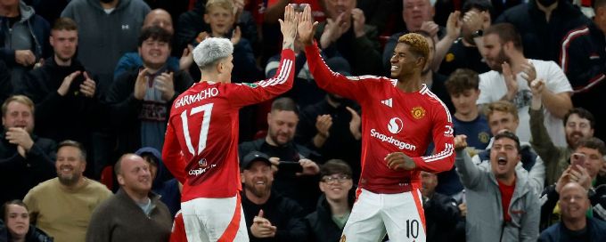Marcus Rashford starts goal-fest as Man United thrash Barnsley
