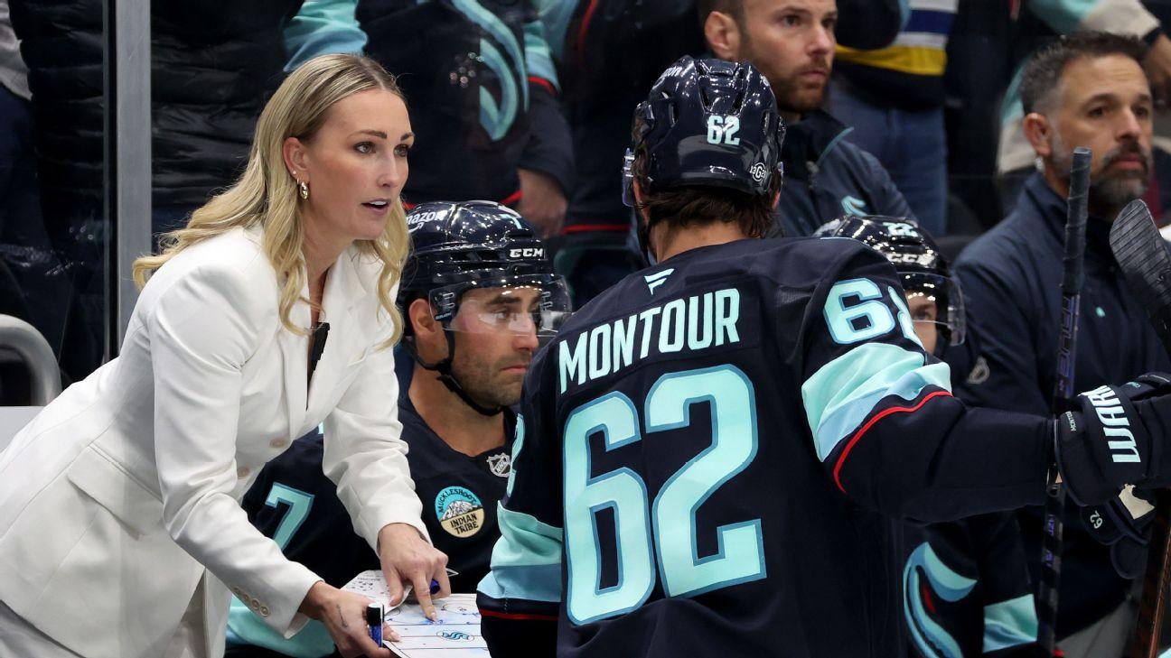 Campbell is adept at coaching younger players and veterans, such as Kraken defenseman Brandon Montour.