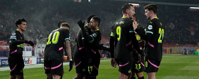 Luuk De Jong nets brace as 10-man PSV beat Red Star Belgrade