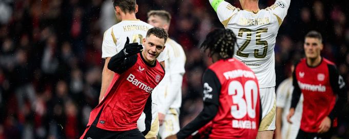 Bayer Leverkusen beat Sparta Prague to reach Champions League last 16