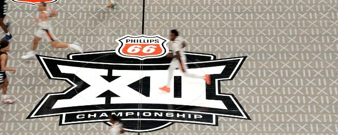 Big 12 tournament court raises eyebrows with hundreds of logos