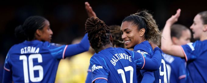 Chelsea close in on WSL title after runaway win over Crystal Palace