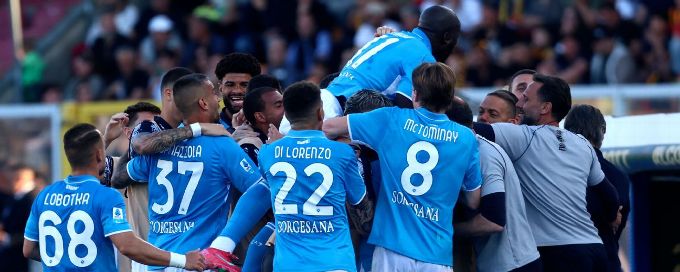 Napoli edge closer to Serie A title with win at Lecce