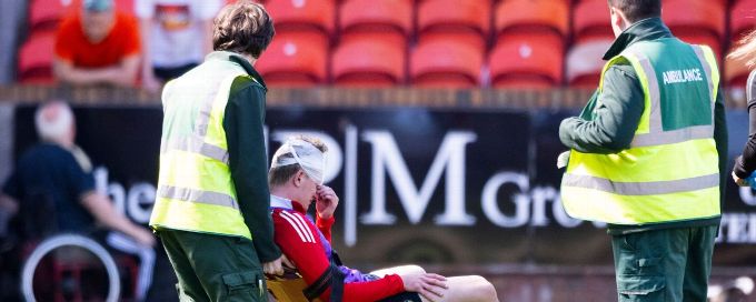 Aberdeen's Jack MacKenzie hit by seat from own fans after Dundee defeat