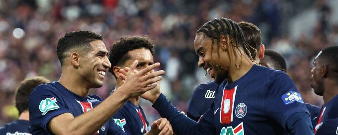PSG treble hopes alive after French Cup final rout of Reims