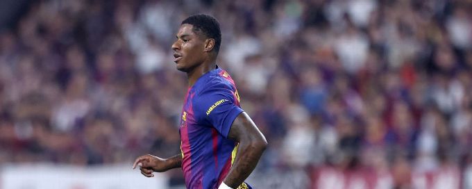 Marcus Rashford makes first Barcelona appearance in friendly win