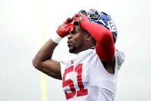 Giants' Abdul Carter leaves practice with ankle injury
