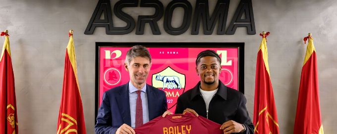 Leon Bailey joins Roma on season-long loan deal from Aston Villa
