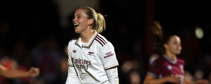 Russo scores twice as Arsenal come from behind to beat West Ham