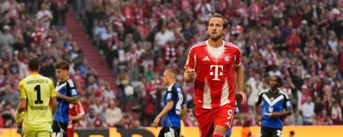 Kane scores two as Bayern Munich ease to 5-0 win over Hamburg
