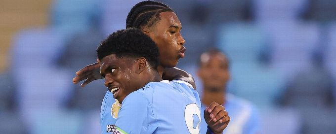 Emile Heskey's sons, Reigan and Jaden, make Man City debuts