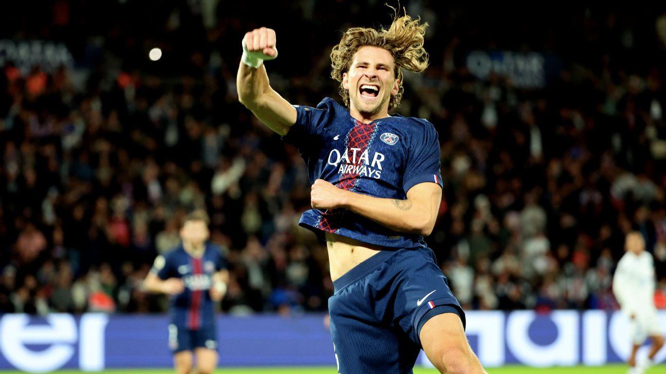 Illia Zabarnyi opened the scoring for Paris Saint-Germain in their win over Auxerre.