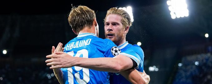Højlund grateful for 'legend' De Bruyne's assists in Napoli win