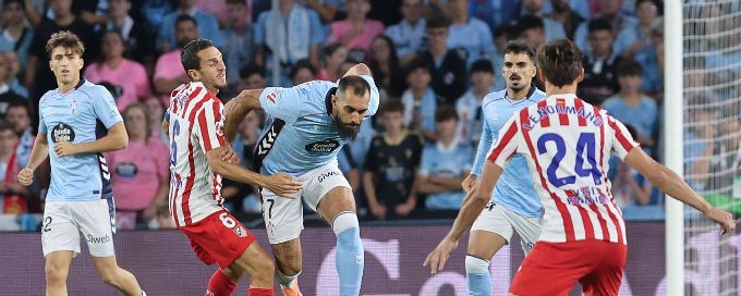 Ten-man Atlético Madrid fight to 1-1 draw against Celta