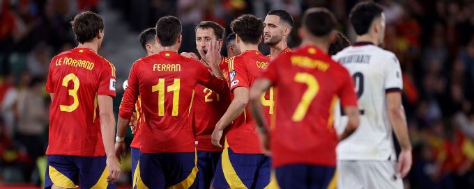 Spain beat Georgia to stay atop World Cup qualifying group