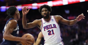 76ers' Embiid, out nearly 8 months, sees action