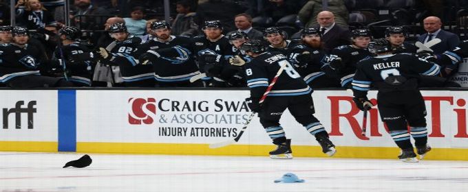 Nick Schmaltz breaks out of slump with hat trick in Utah win